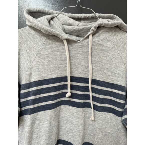 Vince Men’s Grey with Navy Stripe 100% Cotton Hoodie Size Medium - Picture 2 of 4